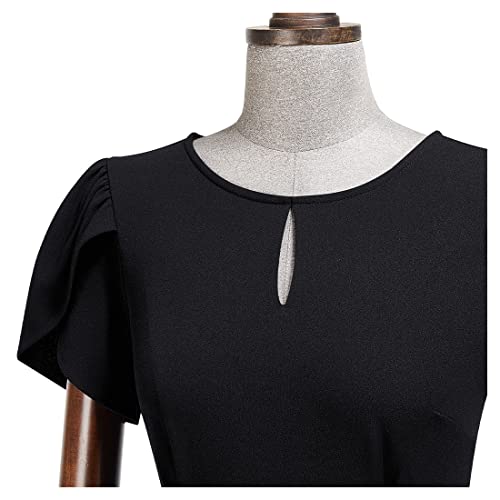 Image of AISIZE Women's Elegant Puff Sleeves Keyhole Neck Cocktail Party Pencil Dress