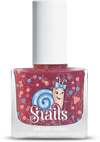Non-Toxic Top Coat for Girls from 3 Years Old, 10.5 ml/0.35 oz - Water Based - Multiple Colors Available - Great Gift for Young Makeup Lovers (Candy Cane)