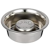 Palz&Co Stainless Steel Platinum Embossed Dog Bowl with Non Slip, No Spill Bottom - Food & Water Dish for Dog, Cat, Small Animals, Dishwasher Safe (Small 16 oz)