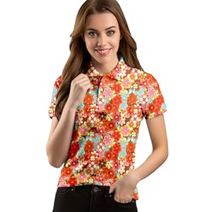 FFCrying 80s 90s Funny Golf Shirts for Women Quick Dry Golf Outfits Athletic Golf Top Printed Golf Tennis Shirts