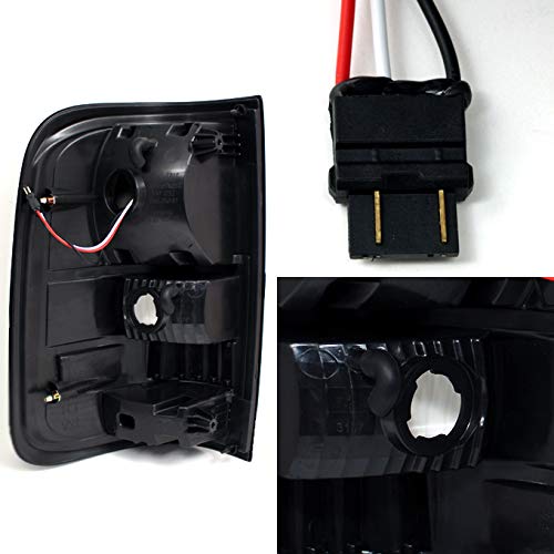 AKKON - For Ford F-150 Pickup Truck Black LED Tail Lights Replacement + Smoked Rear 3rd Third Brake Light Lamp