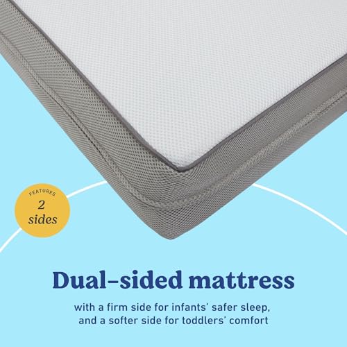 Image of Graco Essentials 6-Inch Mesh Crib & Toddler Mattress - Made in the USA, Firm Support for Infants, GREENGUARD Gold Certified Mattress for Baby Cribs, Removable and Washable Water-Resistant Cover