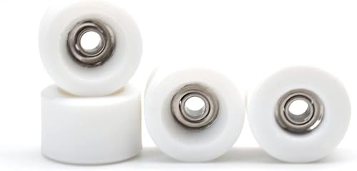 Miniatura 2 de SAIKOOWA 4 ruedas de diapasón Apex 68D de uretano de 0295in de diámetro -ABEC-9 Ultra Spin de acero cromado con 1 herramienta de diapasón blanco