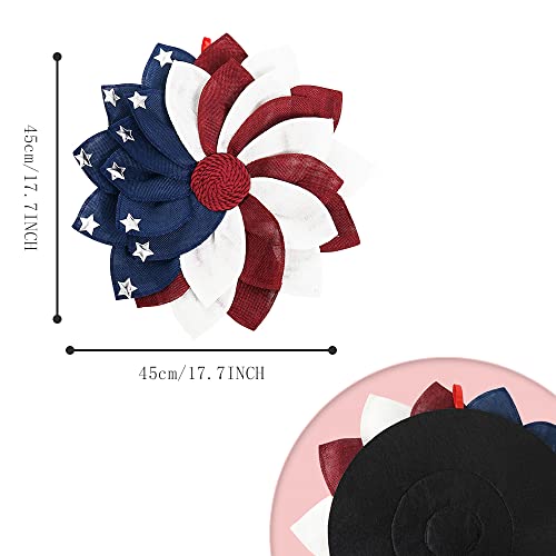 Reneecho 18'' Wreath For July 4Th, Memorial Day Door Wreaths, Front Door American Flag Wreath, Independence Day Round Wall Hanger Decoration, Patriotic Garland Outdoor #TOP4