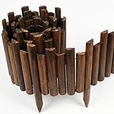 JonesHouseDeco Recinzione da Giardino in Legno Finitura Legno Bruciato Altezza Totale 35cm...