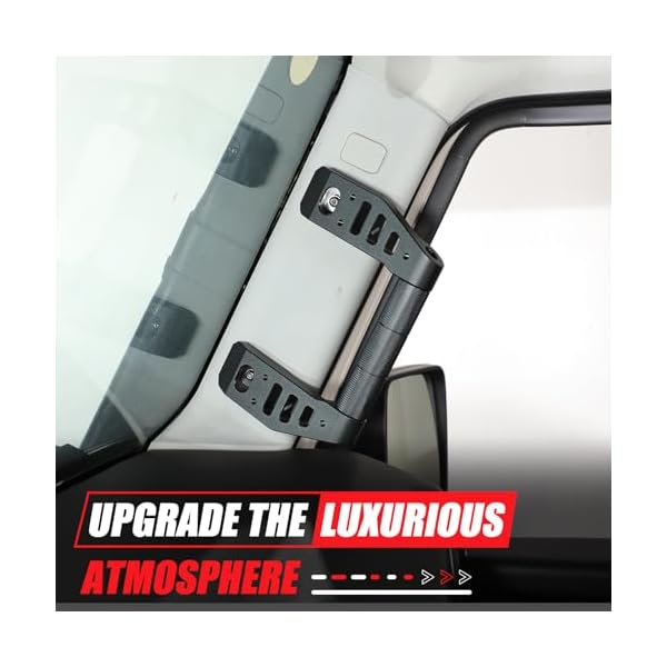 Car A-Pillar Grab Handle Replacement Compatible with INEOS Grenadier 2020-2024 Aluminum Alloy A-Pillar Grab Handle Grip Kit Interior Accessories (Black) - Image 3