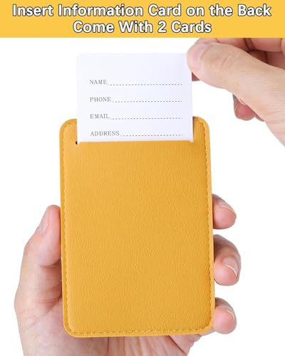 Image of Teskyer Luggage Tags, Thick & Durable, Easy to Identify, Privacy Protection, TSA Approved Travel Essentials Suitcase Tags - 4 Pack, Yellow