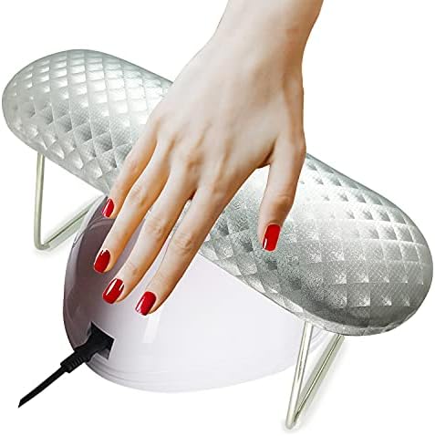 Nail Arm Rest Cushion, Microfiber Leather Manicure Rest Pillow Hand Pillow for Nail Tech Use(Gray Silver)