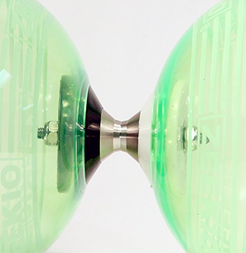 Zeekio Master Triple Bearing Diabolo Full Size 5” Chinese Yoyo w/ Carbon Sticks and String Mesh Bag (Lime)