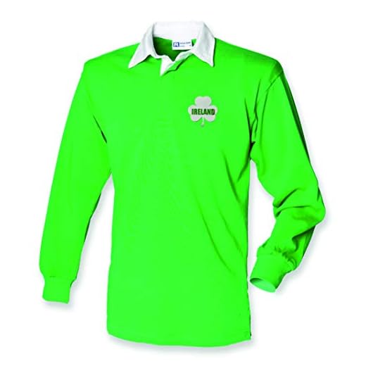 Super Lemon Maillot de rugby à manches longues Irlande – Vert rétro vintage pour homme et femme | Parfait pour les fans de rugby irlandais | Idéal pour les 6 nations et la coupe du monde, vert