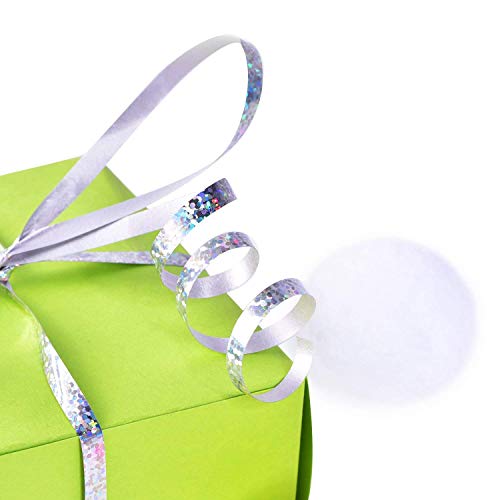 500 Yards Silver Crimped Curling Ribbon Shiny Metallic Balloon String Roll Gift Wrapping Ribbon For Party Festival Art Craft Decor Florist Flowers Decoration #TOP4