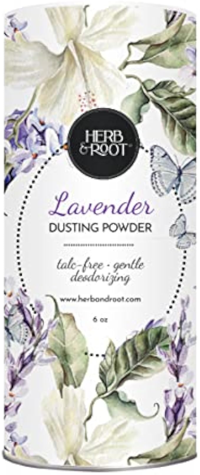 Herb & Root Lavender Perfumed Body Powder or Women or Men, Talc Free, Anti-chafing, Foot Powder, Bath Powder, 6 oz