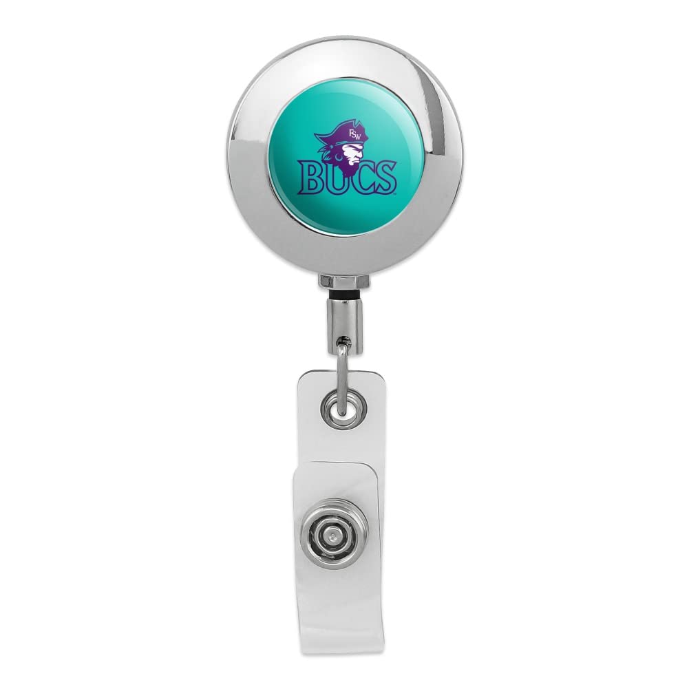 Florida Southwestern State College Secondary Logo Retractable Reel Premium Metal Chrome Badge ID Card Holder Clip