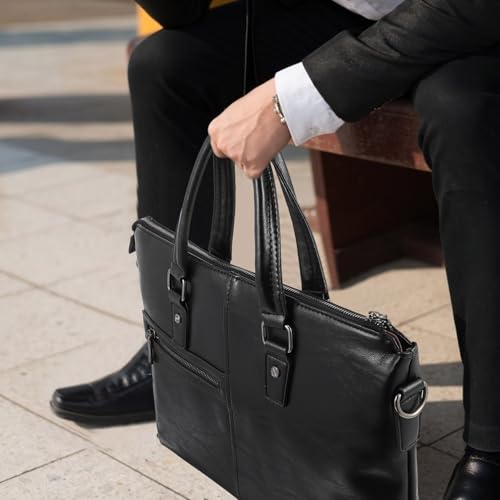 Bolso de negocios SHINEOFI de cuero PU con elegante compartimento para computadora 6