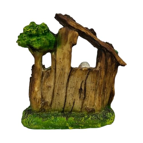 Image of KariGhar Crib House Set Nativity Set Holy Family Statue with Sheep Catholic Idol Perfect for Altar, Housewarming, Gifting and Decoration,