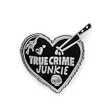 True Crime Junkie Enamel Pin - Cooperation Series - Enamel Lapel Pin - Plated Badge for Clothing, Bags, and Lanyards