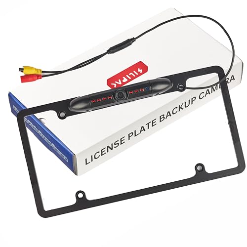 Image of License Plate Camera - Waterproof Universal HD Rear View Backup Camera with Night Vision, Wide Angle, and Easy Installation Premium Reverse Parking