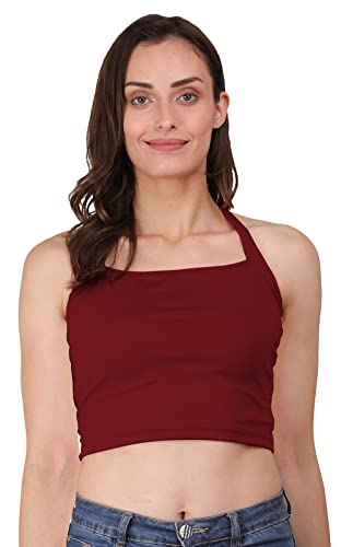 Image of A1588 Women's Halter Neck Crop Top Stylish Readymade Saree Blouse