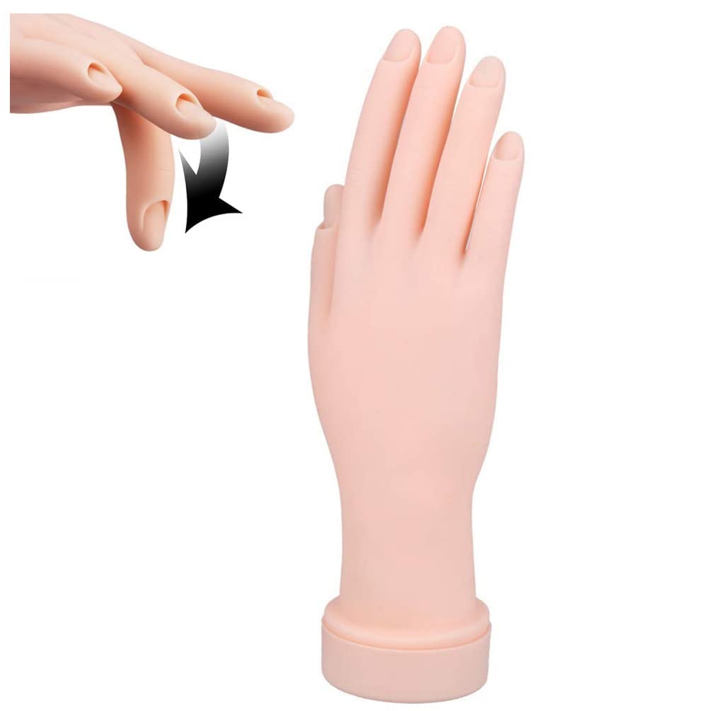 Practice Hand for Acrylic Nails, Fake Hand for Nails Practice, Flexible Movable Fake Hand Manicure Practice Tool, Nail Art Training Practice-image-16