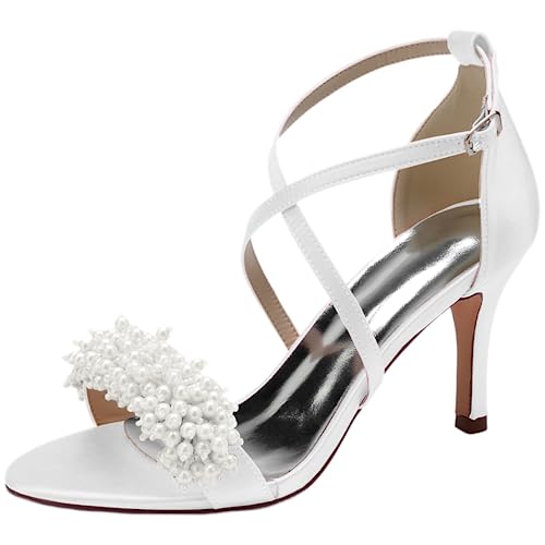 Sandales à talons 8,5 cm pour femme avec bout ouvert et sangle croisée