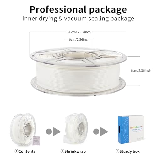 Image of iSANMATE ASA Filament 1.75mm Bundle 2KG (4.4lbs), UV & Weather Resistant 3D Printer Filament Perfect for Outdoor Functional Parts, White+White