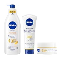 NIVEA Q10 Skincare Value Pack (3 Piece) | Includes: Q10 Anti-Age Hand Cream 100ml, Q10 Firming Body Lotion 400ml & Q10 Day Cream 50ml | Anti-Ageing Skincare Gift Set | Reduces Wrinkles | Firms Skin