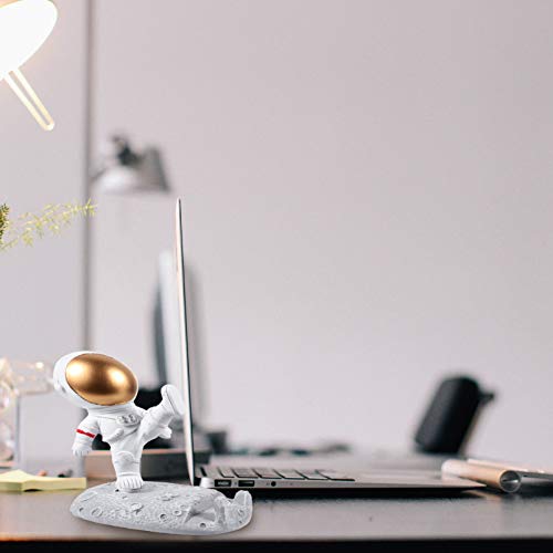 Ukcoco Kids Toys 1Pc Birthday Desktop Desk Hand- Painted Spaceman Phone Stylish For Stand Practical Micro Tabletop Lovely Activity Telephone Dock Boys Figurine Bracket Space Decor Holder Car Decor #TOP4