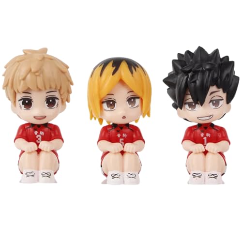 Image of FUNFOB Haikyuu Action Figure Set of 3 Height -7cm Collectible PVC Multicolour | Haikyuu Set of 3 Red Team