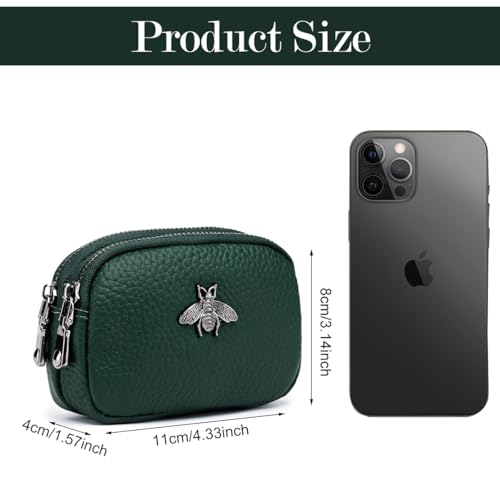 Image of PALAY Women Coin Bag Utility Double Layer PU Small Bag Zipper Pouch Coin Bag Card Bag Purse Bag Cash Bag Birthday Gift Christmas Gift for Women, 11.5x4x7.5cm