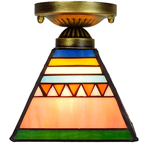 Plafonnier en vitrail pour couloir sombre lustre pyramide anti-éblouissement HJLJKG