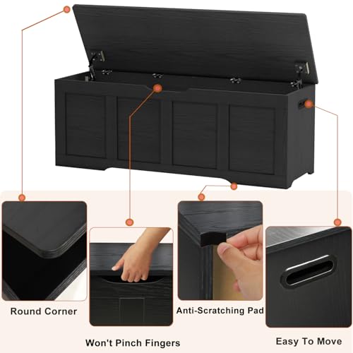 Timberer 47.2" Storage Chest Extra Large Storage Bench with 2 Safety Hinges by Timberer - Used condition - Image 6