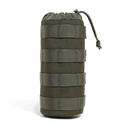 Dotacty MOLLE Water Bottle Holder Tactical Nylon Bottle Pouches Hydration Carrier for Belt/Backpack/Vest/Bike Sports Outdoor Hiking Camping Hunting Fishing (Ranger Green Inside Diameter: 3 3/4)