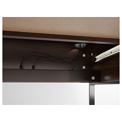 Bureau MICKE noir-marron : la solution gain de place pour studio et chambre - 7