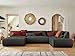 Produktbild Lisa Design Onyx  7-Sitzer Wohnlandschaft rechts  aus Stoff Dunkelgrau