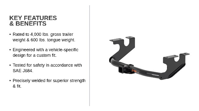 Amazon.com: CURT 13391 Class 3 Trailer Hitch, 2-Inch Receiver