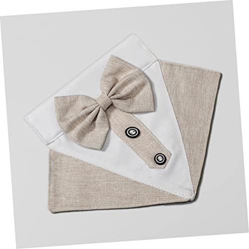 Pañuelo y Collar con Pajarita Elegante para Perros Khaki XL miniatura 5