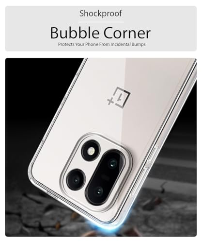 Image of WOW IMAGINE Transparent Back Cover Case for 1+ OnePlus 15 5G | Raised Bumps for Full Device & Camera Protection Shockproof TPU Silicone Back Case Mobile Cover - Transparent