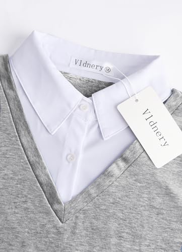 Vldnery Womens Fall Winter Sweater 2025 Trendy Clothes Oversized V Neck Long Sleeve Shirts 2 in 1 Outfit Casual Pullover Tops4