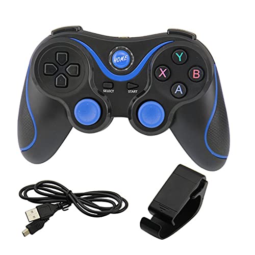 Controle Sem Fio + Suporte Compatível Com Celular Android iOS PC PS3 Preto+Azul
