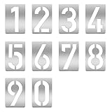 HAUTMEC Vintage Stainless Steel Numbers Stencils, 0 to 9 Stainless Steel Stencils & Holder, 8