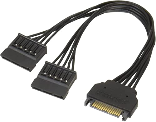 Cable de poder Dual Serial ATA 15 cm Negro