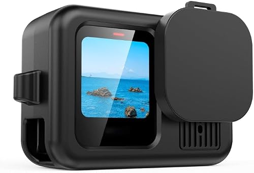 Generic Action Camera Silicone Protective Case With Wrist Strap And Lens Cover Compatible With Hero13 Black