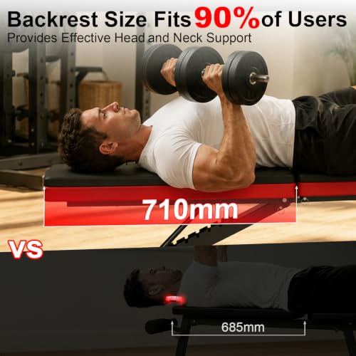 Image of FitinOne Adjustable Folding Weight Bench for Home Gym, 660 lbs Capacity Multi-Functional Workout Bench Sturdy Durable for Full Body