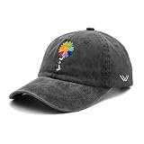 NVJUI JUFOPL Embroidered Pride Rainbow Hat for Men Women, Love is Love Sunflower Baseball Cap, LGBT