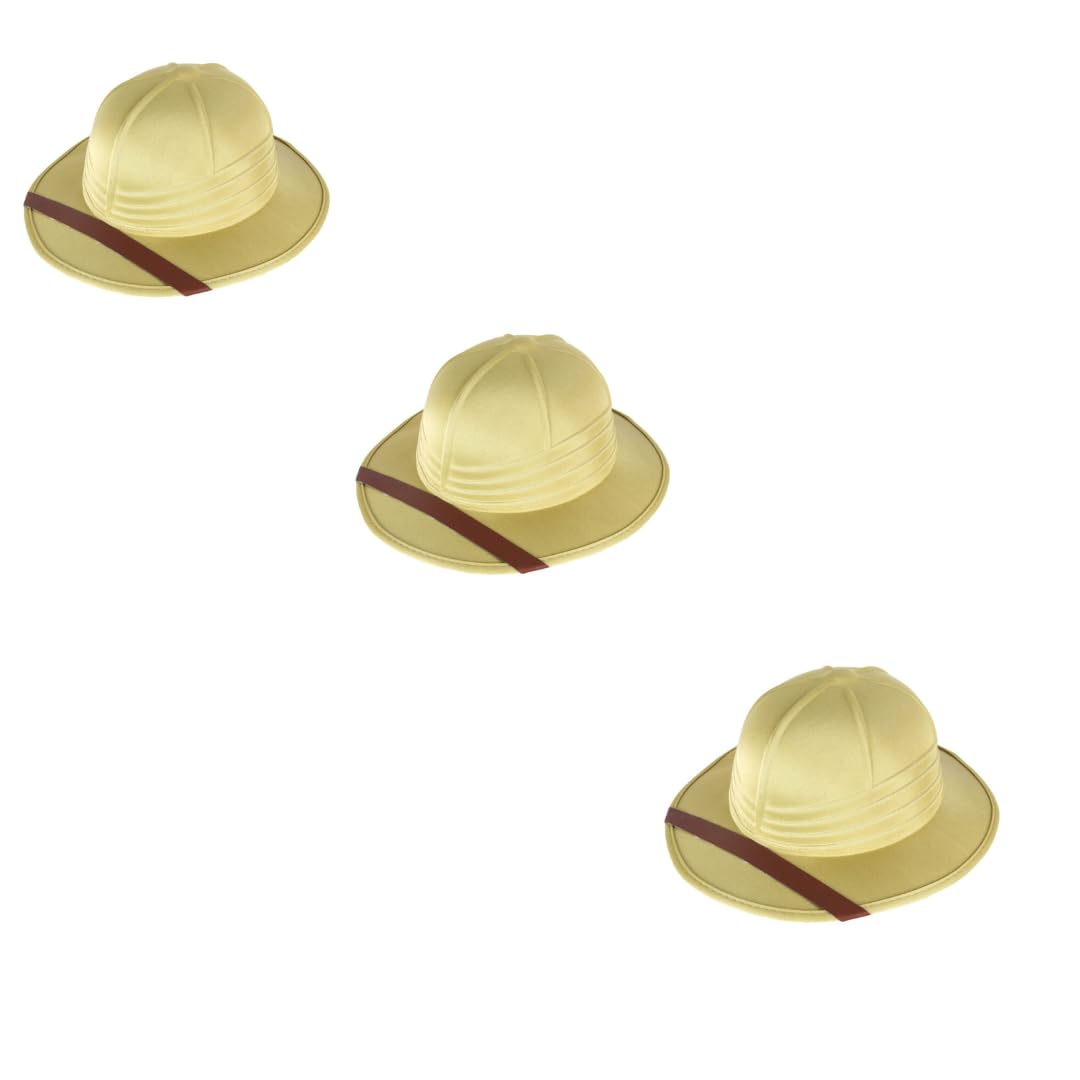 labreeze Safari Pith Hat (Adult) – Set of 3 – Classic Explorer Jungle Adventure Hats for Fancy Dress, Costume Parties, and Outdoor Role Play