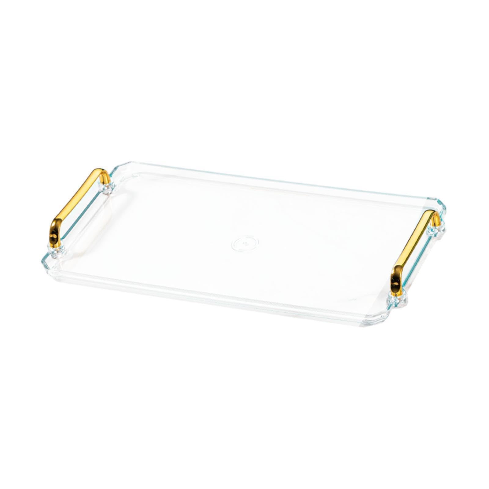 LIXSAZSE Elegant Bathtub Tray Decorative Holder Stylish Storage Solution For Makeup Perfume Jewelry And Coffee Accessories Makeup Soap Jewelry Dish Organizer, transparent, L