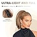 ZQIAN BEAUTY Claw Clip Ponytail Extension - 10 Inch Short Pony Tails Hair Extensions, Soft Synthetic Straight Hair Extensions Ponytail, Clip in Ponytail (Color: Blonde with Bleach Blonde Ends)