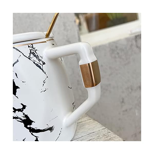 Taza de Café Grande Divertida Taza de Té Cerámica 400ml Taza Desayuno Originales con Cuchara y Posavasos Mugs de… - Imagen 7