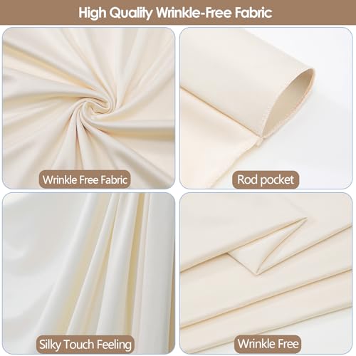 Cortinas fondo ivory 20x10ft 4 paneles sin arrugas miniatura 4