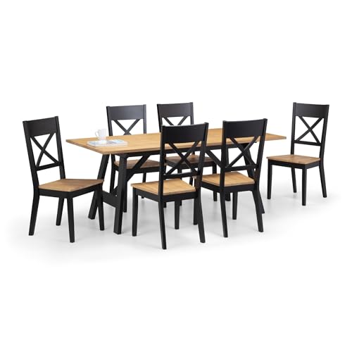 Julian Bowen Hockley Dining Table, Black/Oak - 10